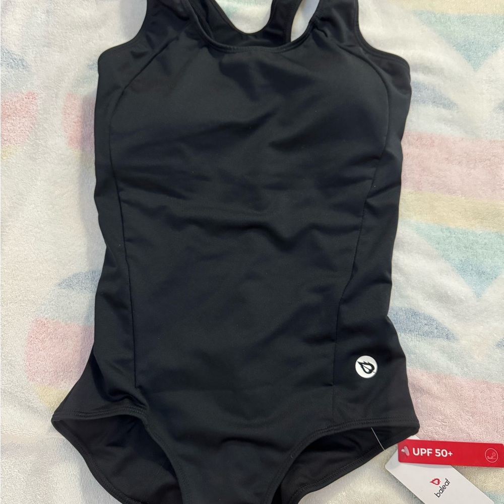 Women's small black One-Piece Swim Racing Suit - UPF 50+